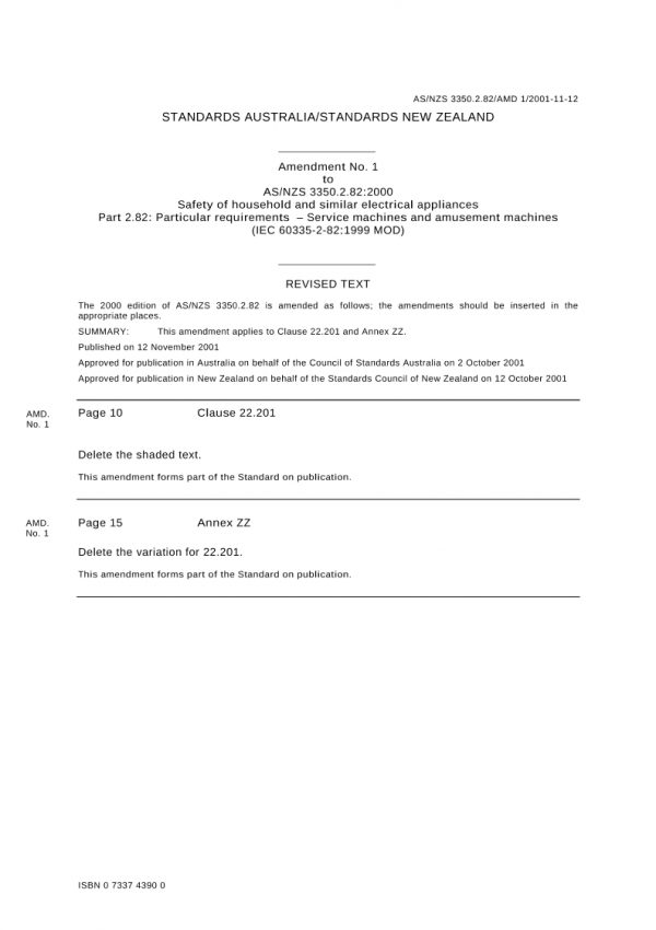 AS/NZS 3350.2.82:2000 AMDT 1 PDF