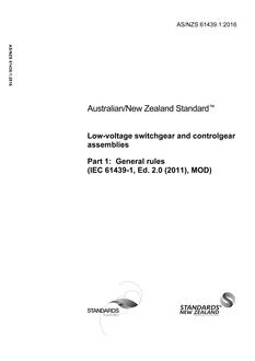 AS/NZS 61439.1:2016 PDF