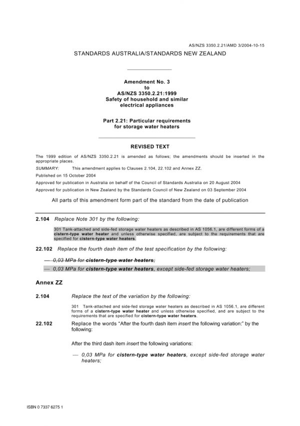 AS/NZS 3350.2.21:1999 AMDT 3 PDF