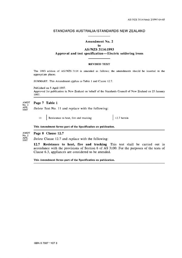 AS/NZS 3114:1993 AMDT 2 PDF