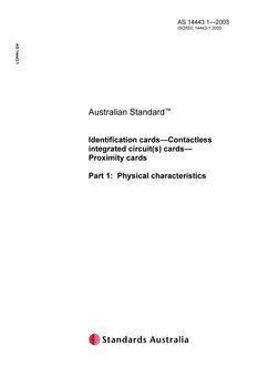 AS 14443.1-2003 PDF - Australia Standards Download