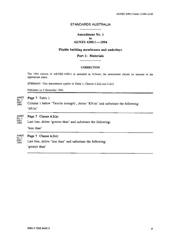 AS/NZS 4200.1:1994 AMDT 1 PDF